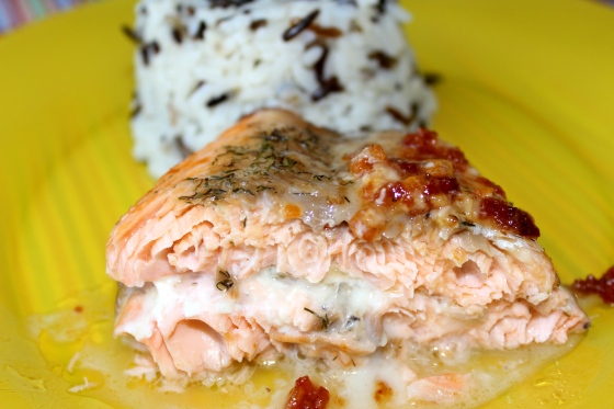salmon with gorgonzola