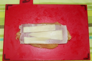 ham cheese chicken rolls prep 3